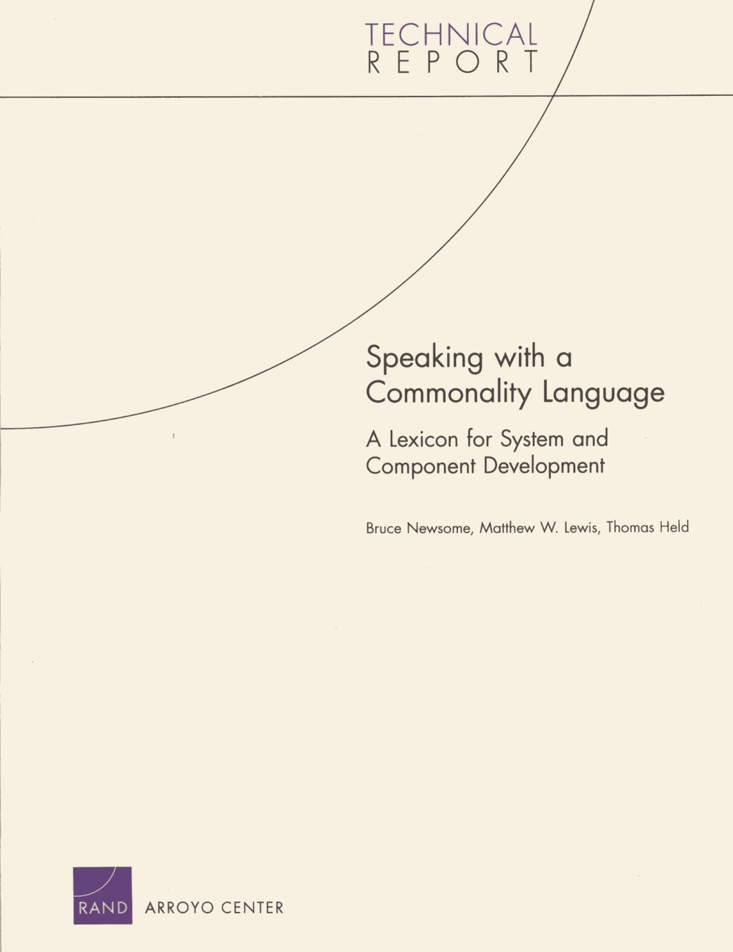 SPEAKING WITH A COMMONALITY LANGUAGE: A LEXICON FO