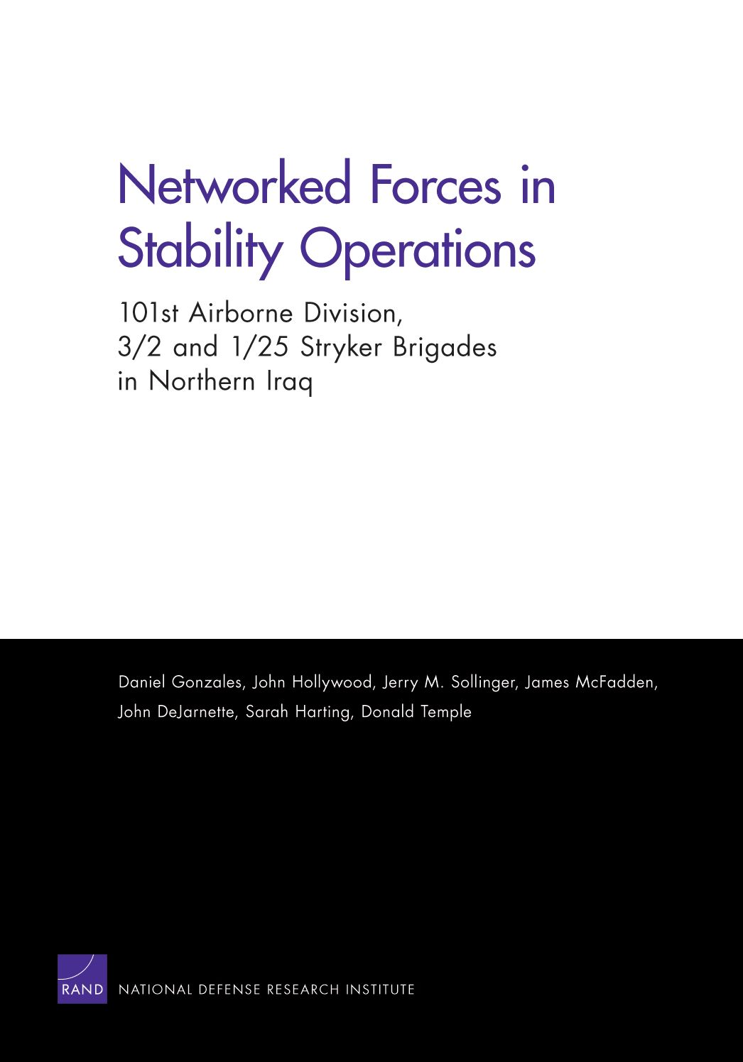 NETWORKED FORCES IN STABILITY OPERATIONS: 101ST AI
