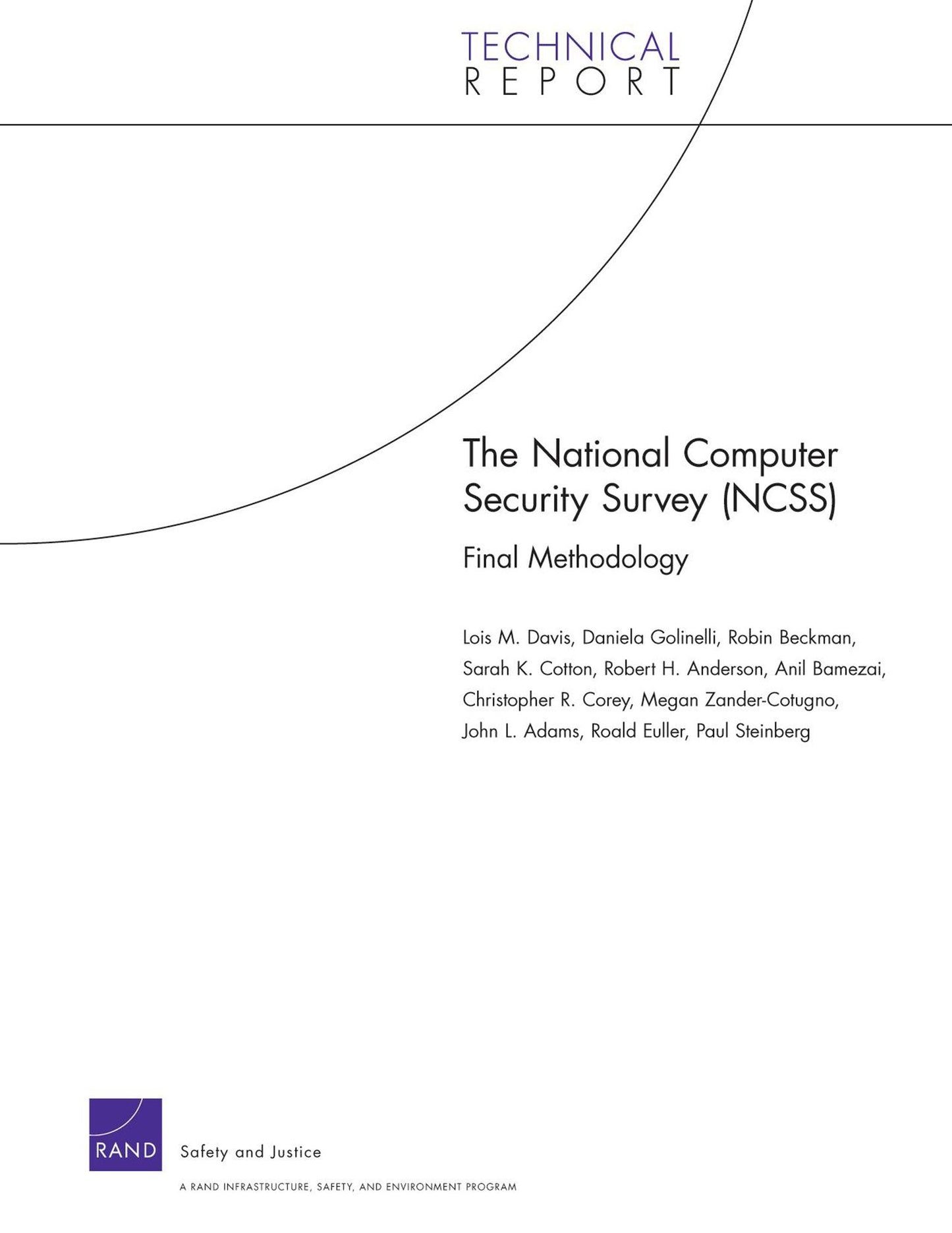 National Computer Security Survey: Final Methodology