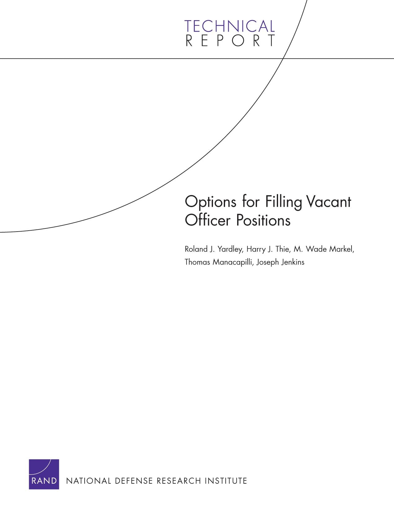 Options for Filling Vacant Officer Positions