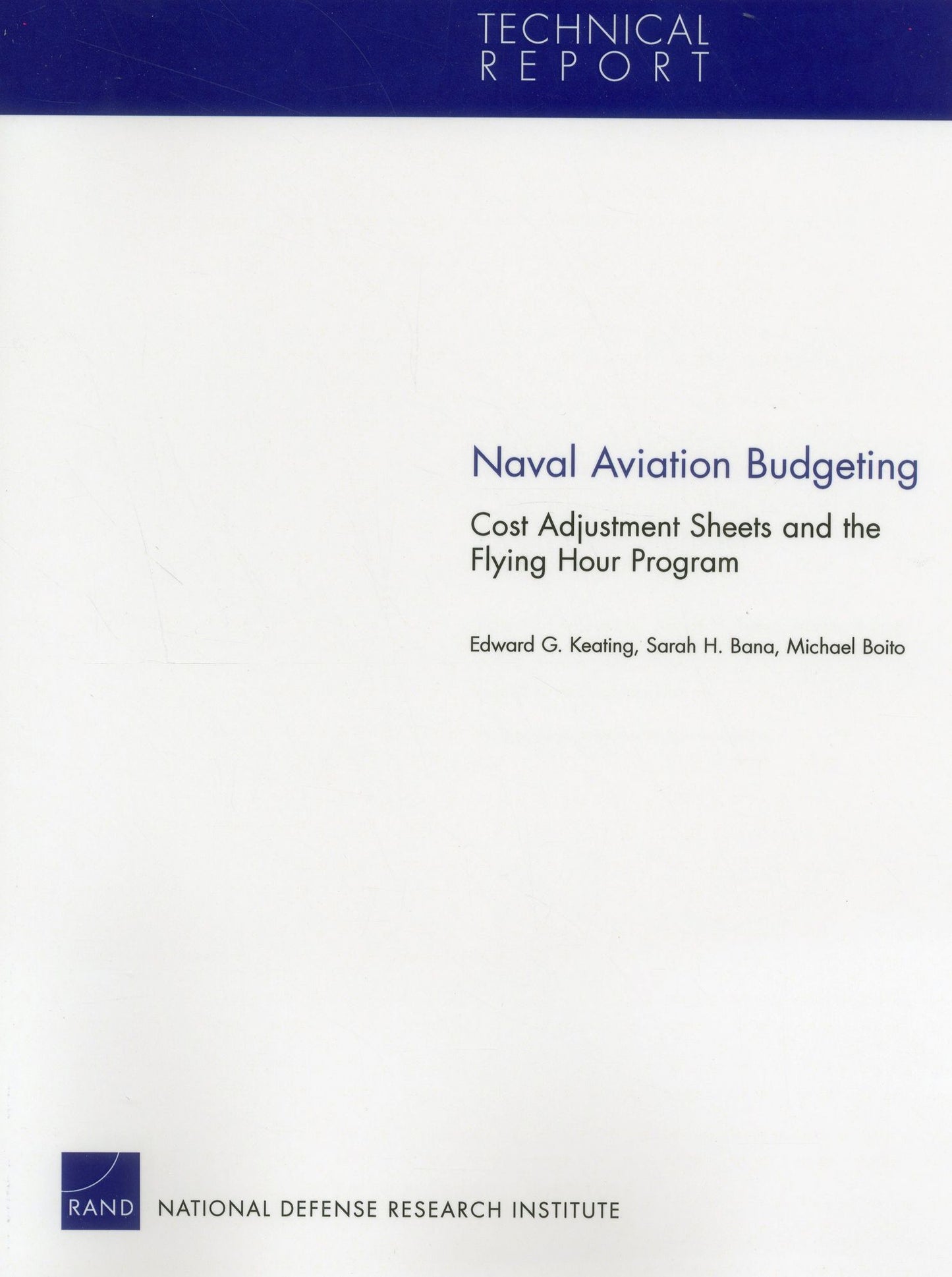 Naval Aviation Budgeting: Cost Adjustment Sheets and the Flying