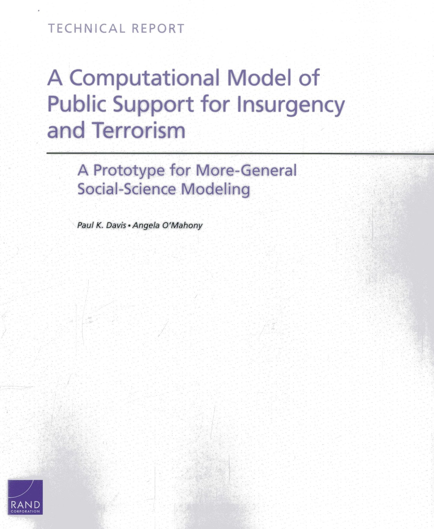 A Computational Model of Public Support for Insurgency and Terrorism: A Prototype for More-General Social-Science Modeling