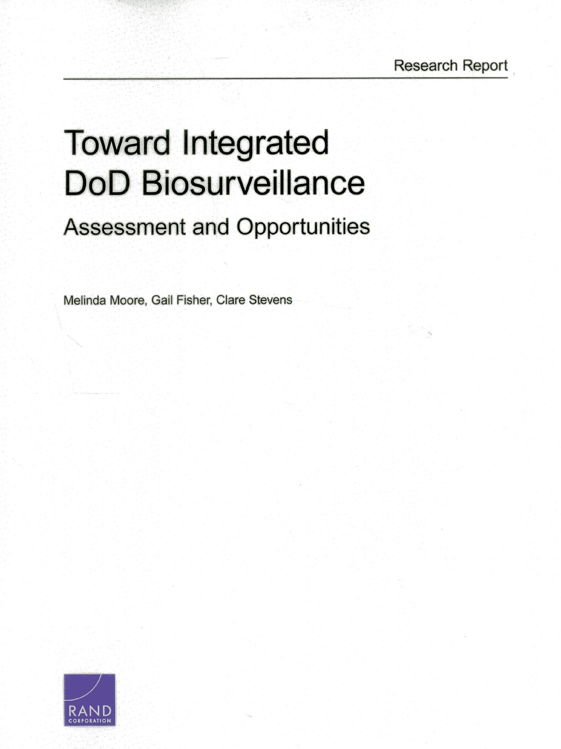 Toward Integrated DoD Biosurveillance: Assessment and Opportunities
