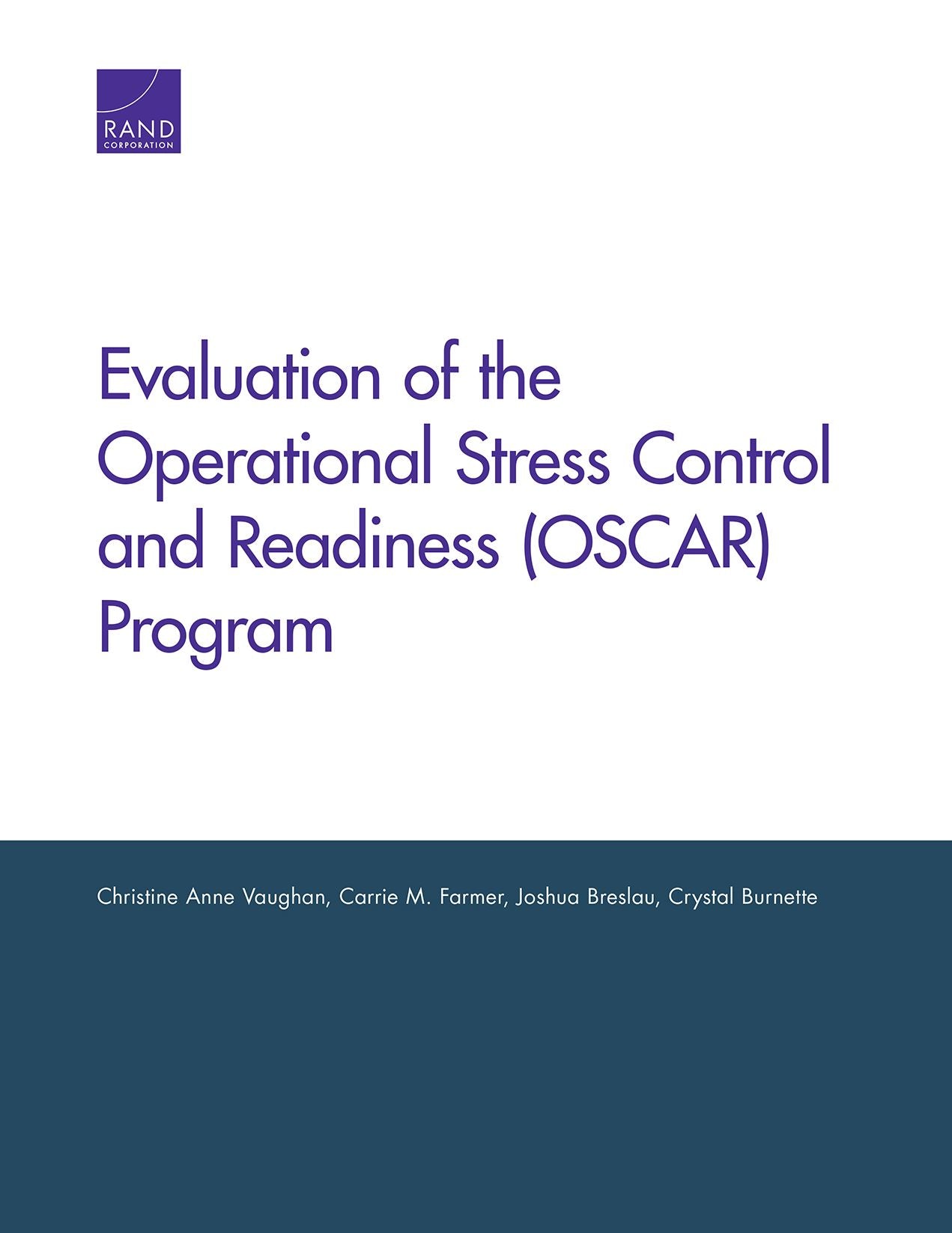 Evaluation of the Operational Stress Control and Readiness (OSCAR) Program