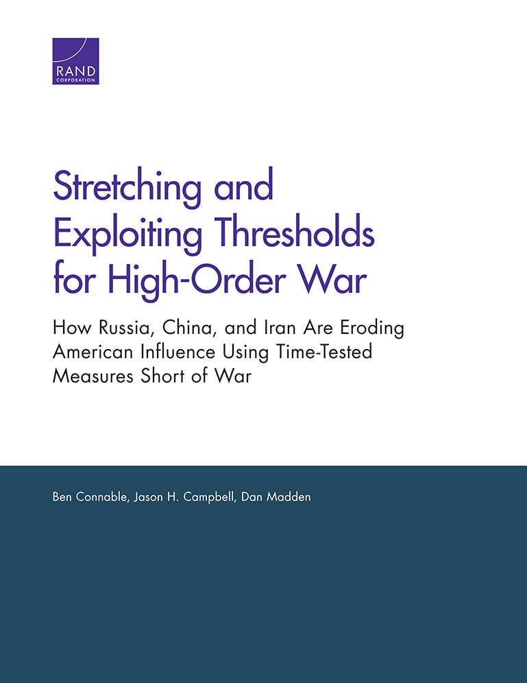 Stretching and Exploiting Thresholds for High-Order War: How Russia, China, and Iran Are Eroding American Influence Using Time-Tested Measures Short of War