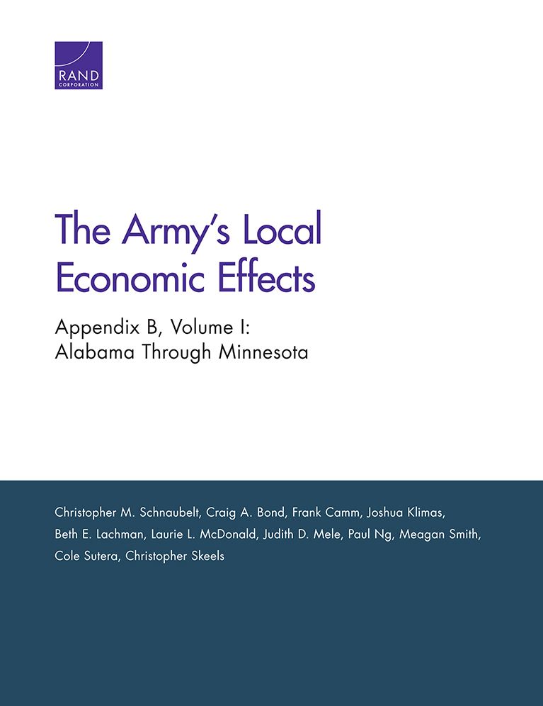 The Army's Local Economic Effects: Appendix B: Alabama Through Minnesota