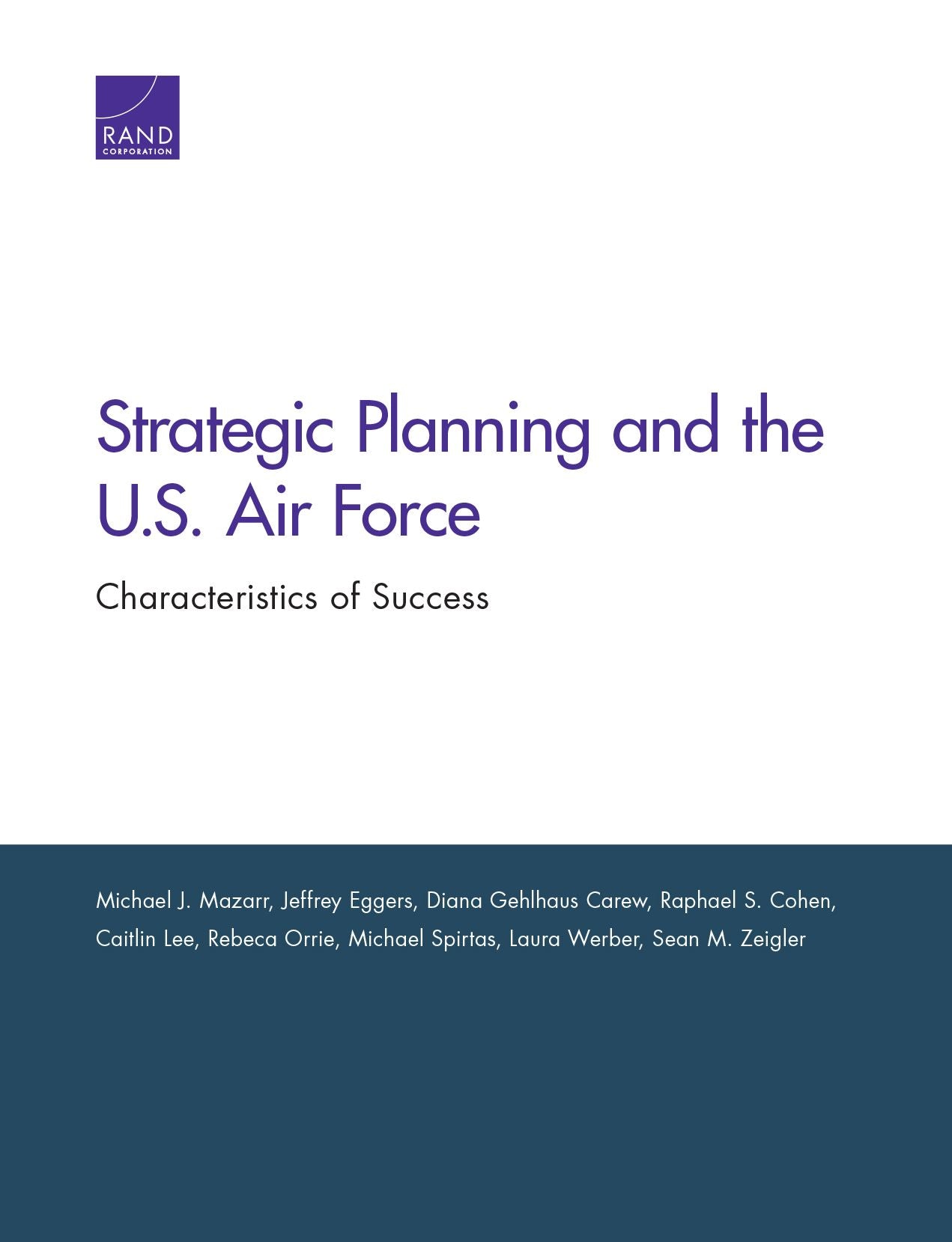 Strategic Planning and the U.S. Air Force: Characteristics of Success