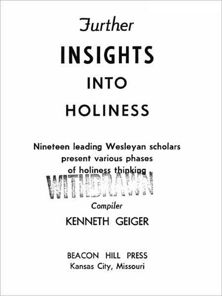 Further Insights into Holiness