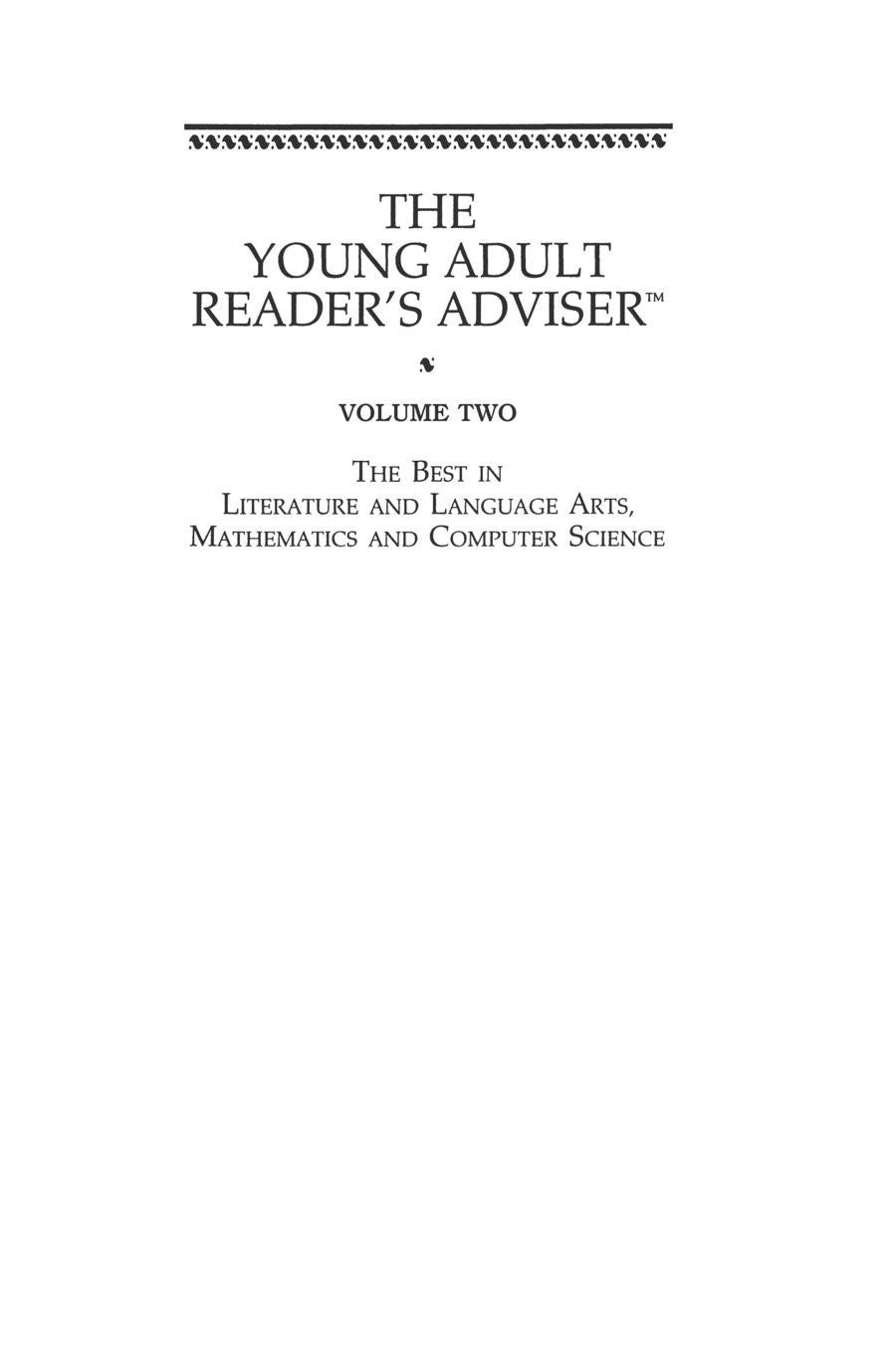 Young Adult Reader's Adviser: Volume 2