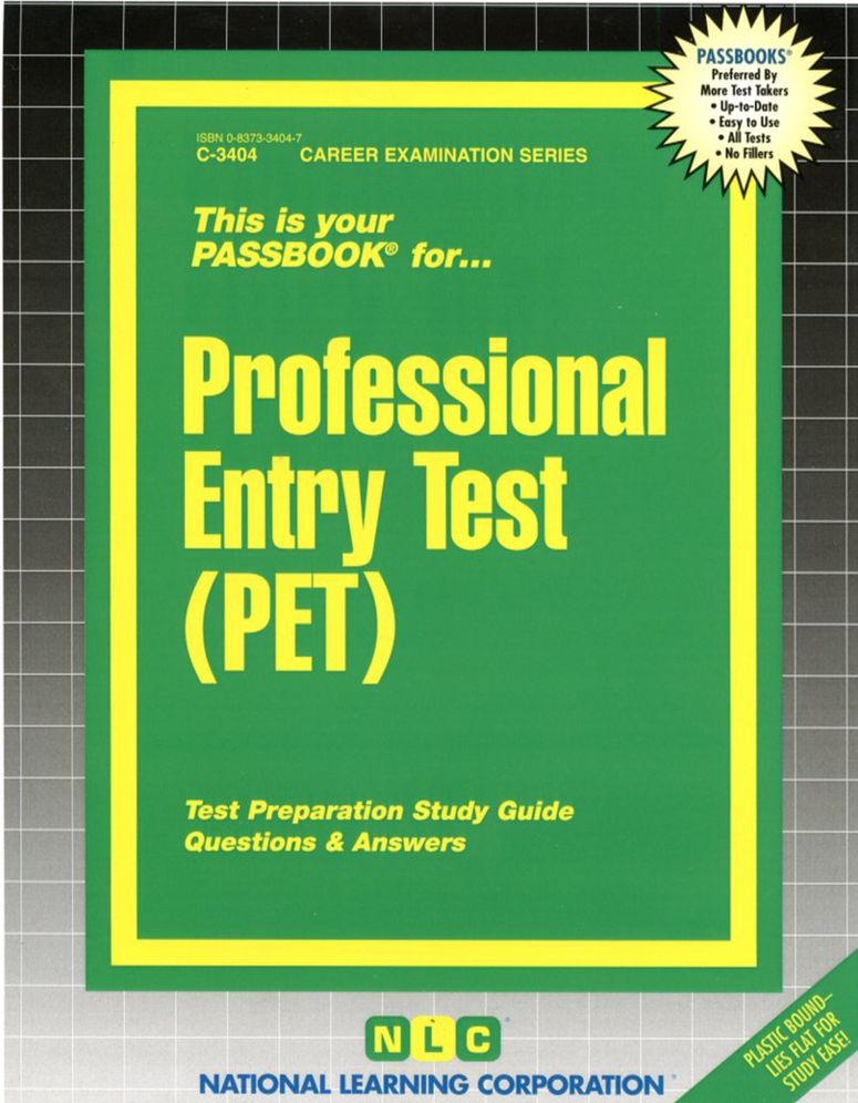 This Is Your Professional Entry Test Passbook: Test Preparation Study Guide: Questions & Answers