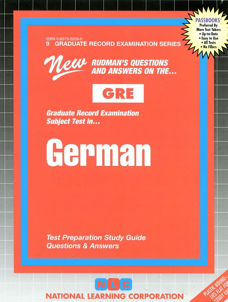 New Rudman's Questions and Answers on the Graduate Record Examination Subject Test In...German: Test Preparation Study Guide Questions and Answers