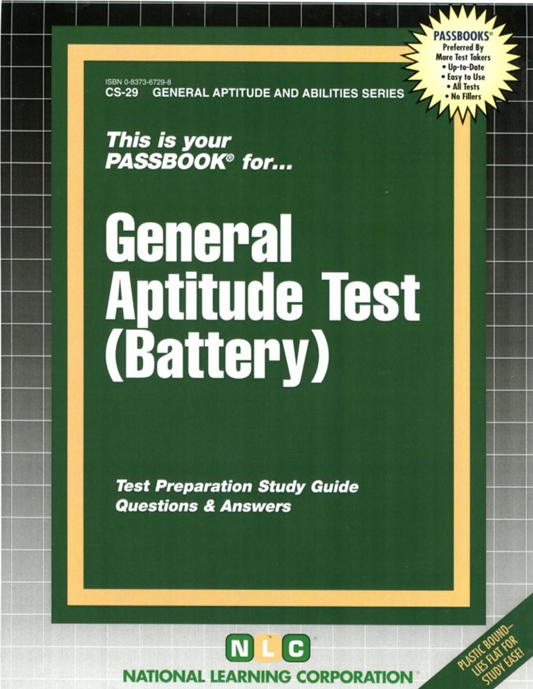 General Aptitude Test Passbook (Battery): Test Preparation Study Guide Question & Answers