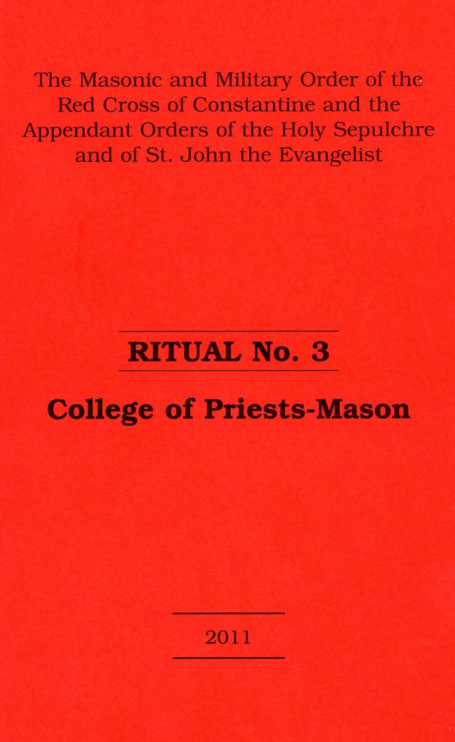 Red Cross of Constantine Ritual No 3