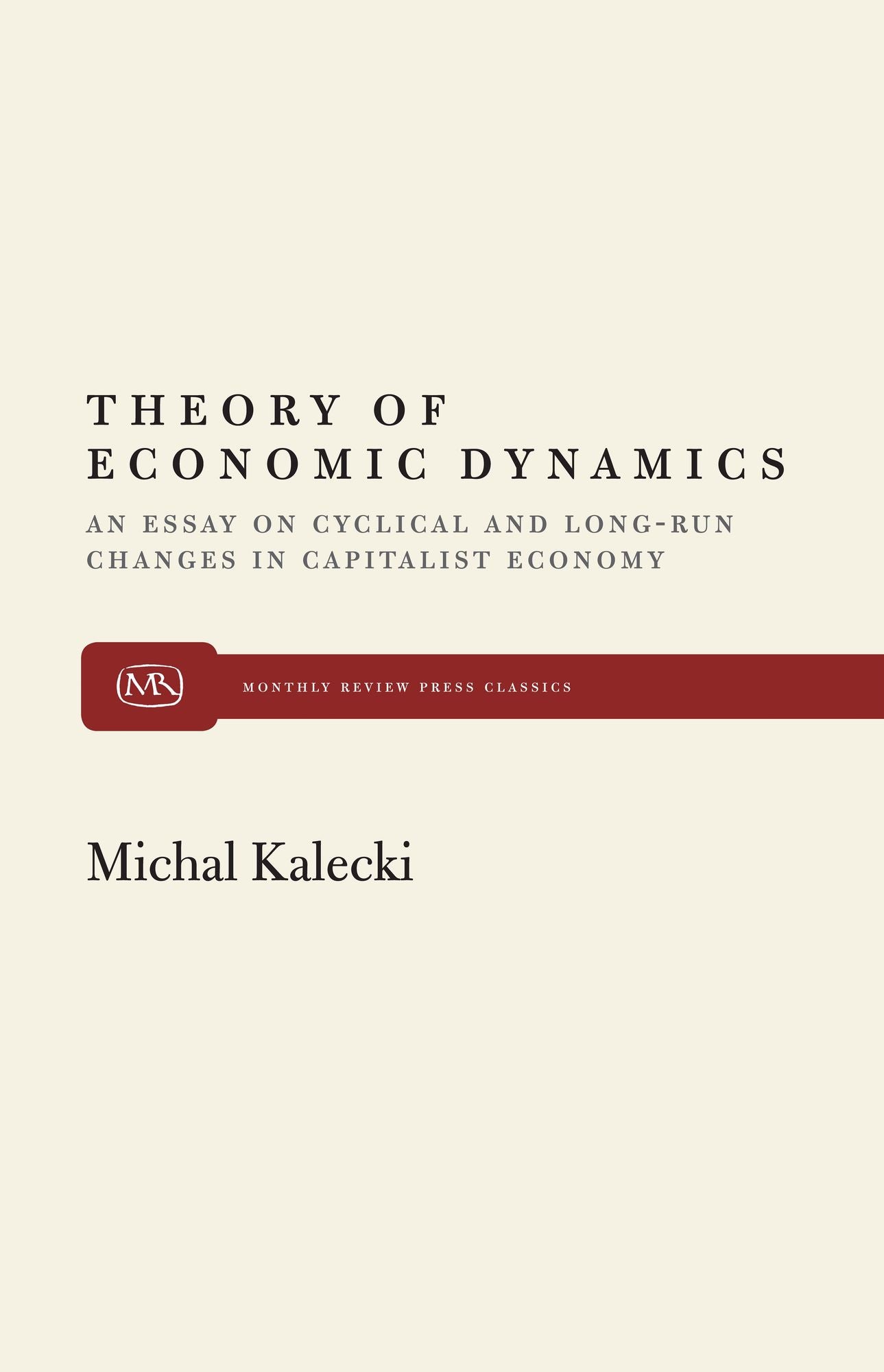 Theory Of Economic Dynamics