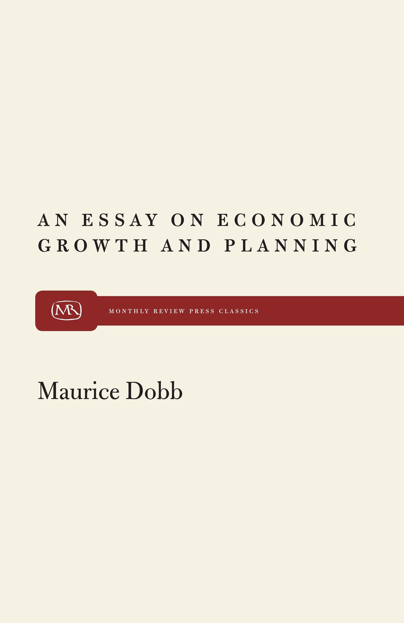 An Essay On Economic Growth And Planning