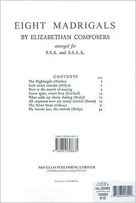 Eight Madrigals by Elizabethan Composers
