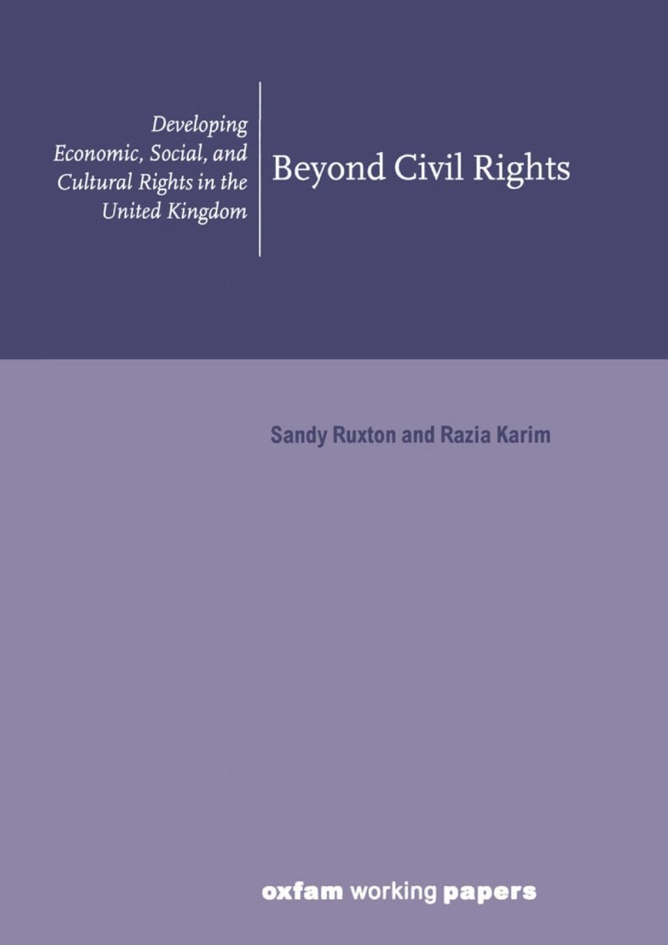 Beyond Civil Rights: Developing Economic, Social, and Cultural Rights in the United Kingdom