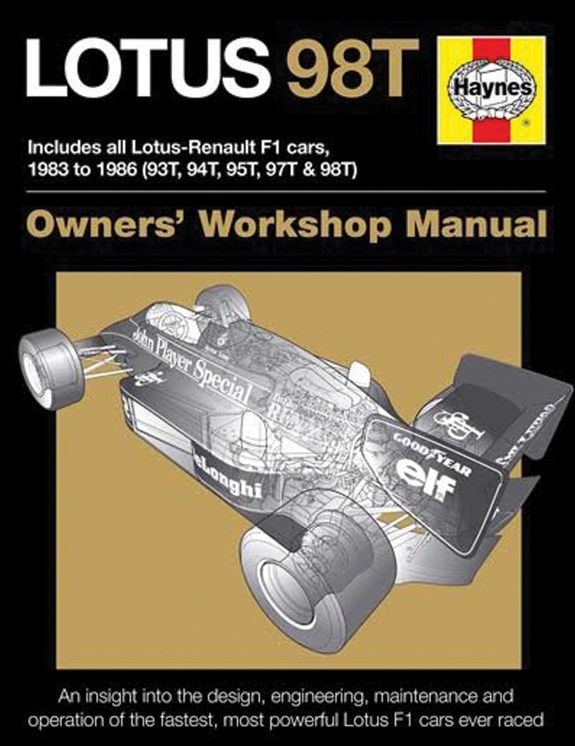 Lotus 98T: Includes all Lotus-Renault F1 cars, 1983 to 1986 (93T, 94T, 95T, 97T & 98T)