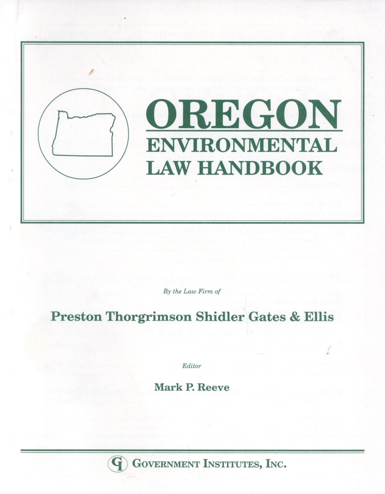 Oregon Environmental Law Handbook