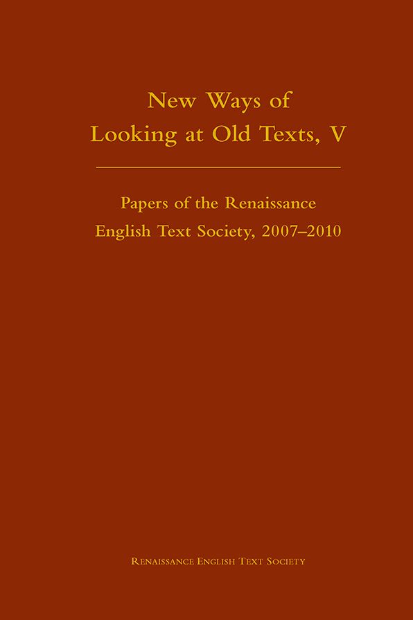New Ways of Looking at Old Texts, V