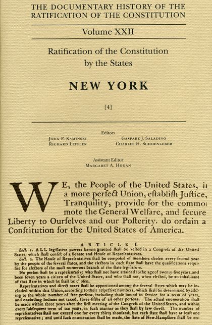 Ratification of the Constitution by the States: New York