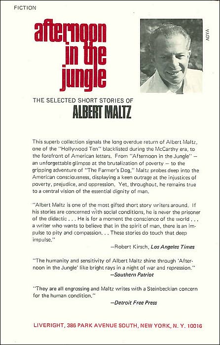 Afternoon in the Jungle: The Selected Short Stories of Albert Maltz