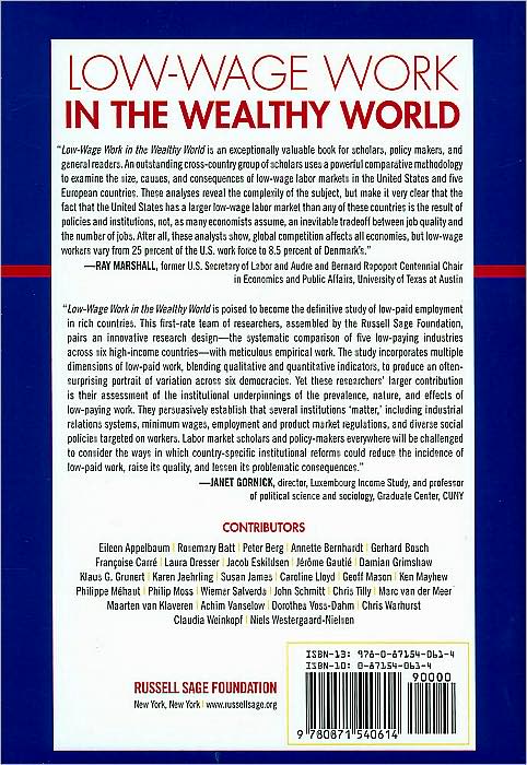 Low-Wage Work in the Wealthy World