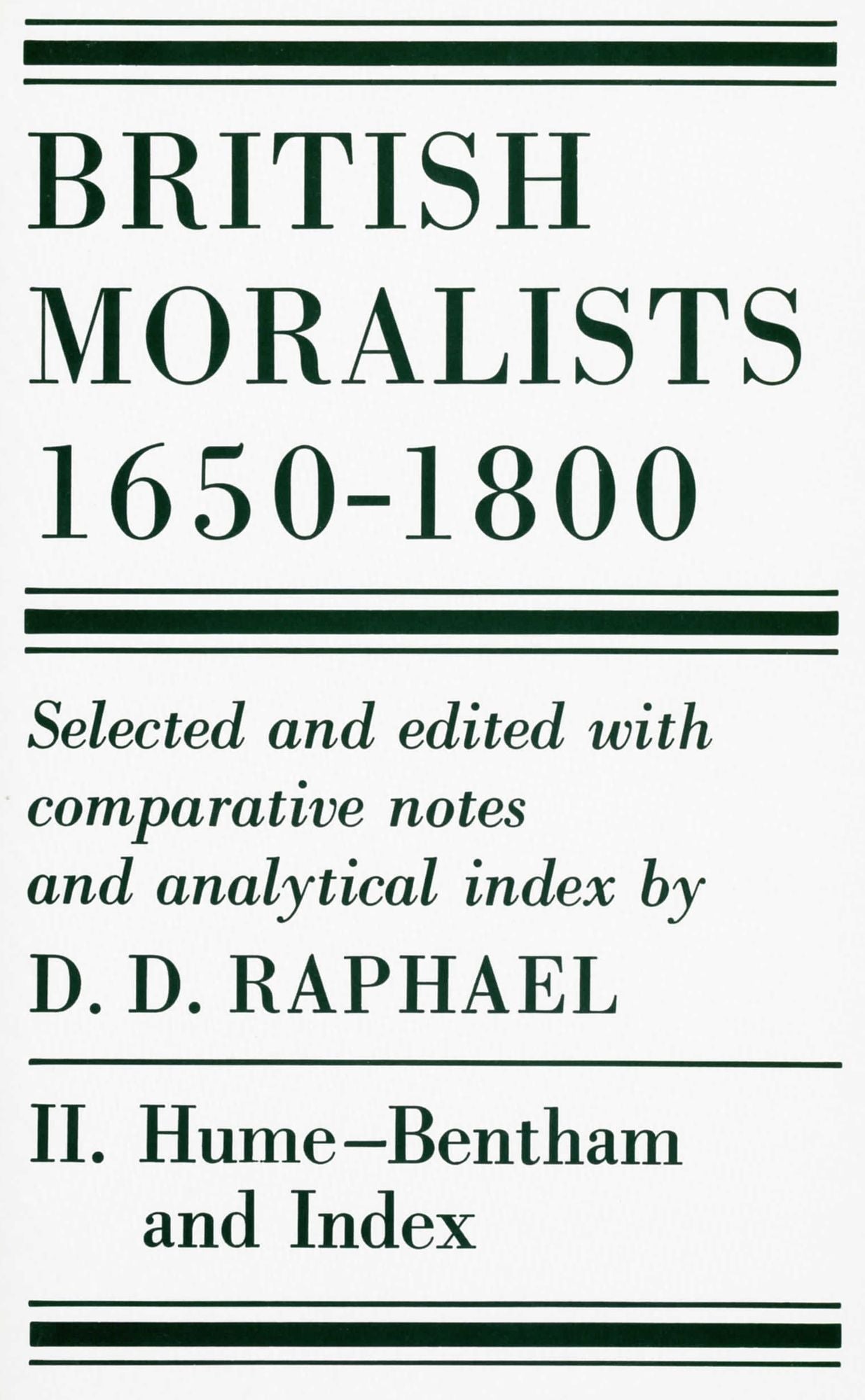 British Moralists, 1650-1800: Hume - Bentham