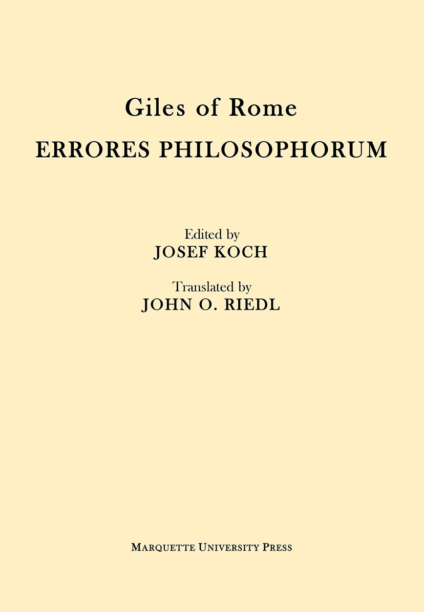 Giles of Rome: Errores Philosophorum
