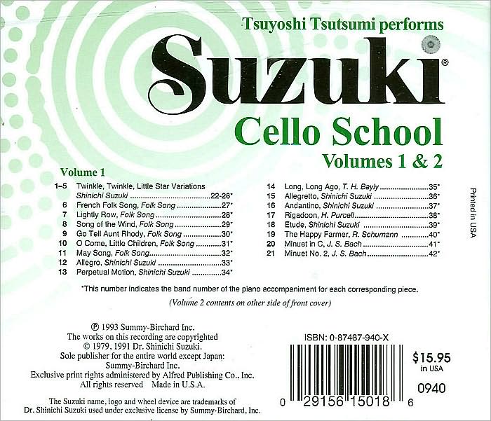 Suzuki Cello School, Vol 1 & 2