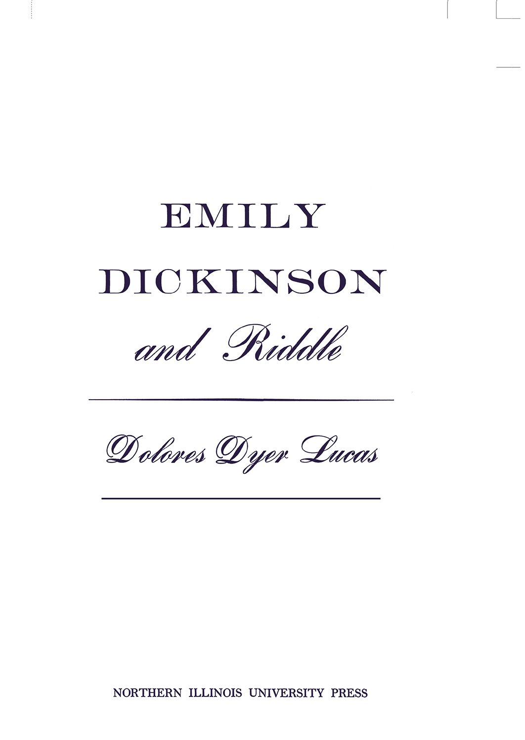 Emily Dickinson And Riddle