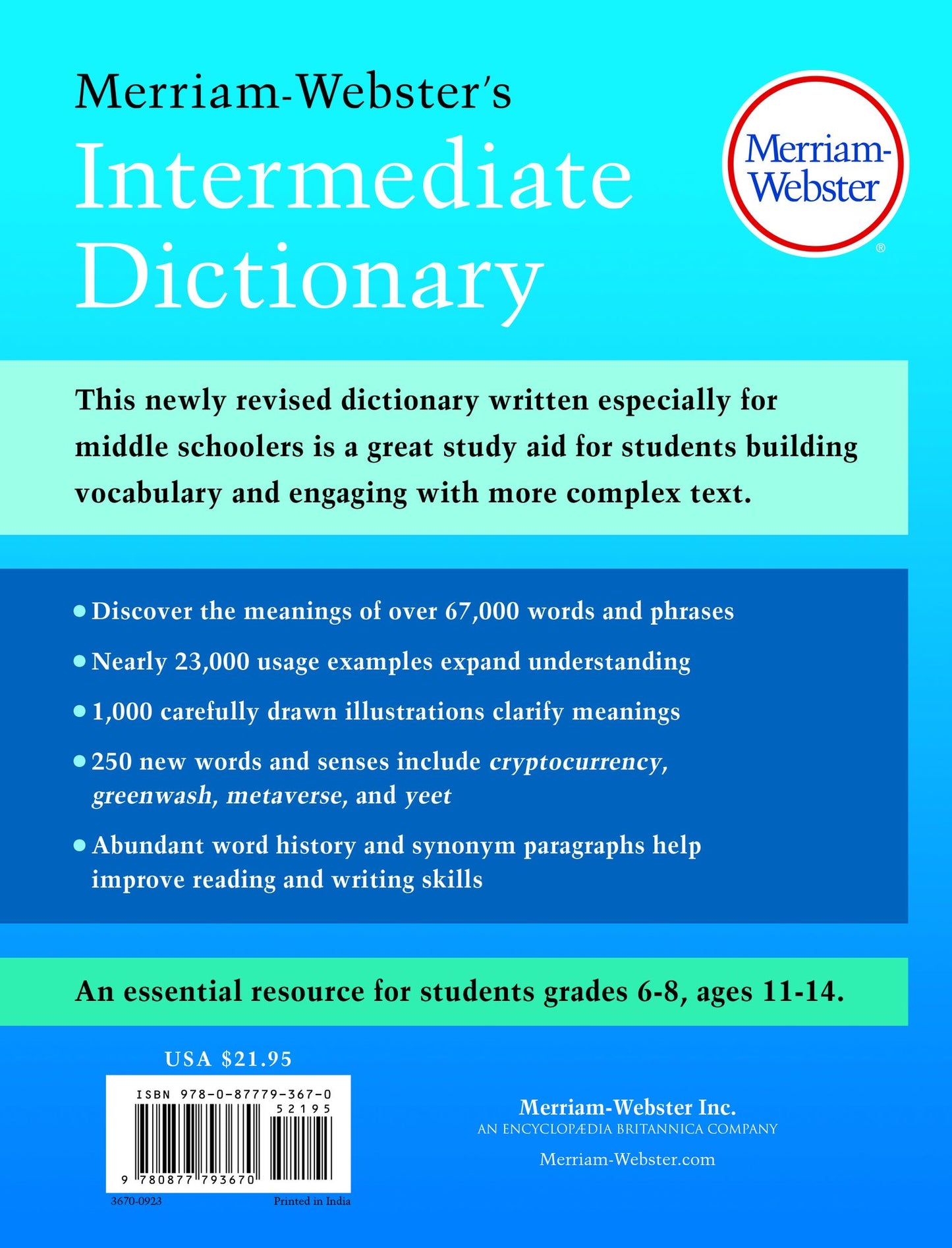 Merriam-Webster's Intermediate Dictionary: An Essential Middle School Resource