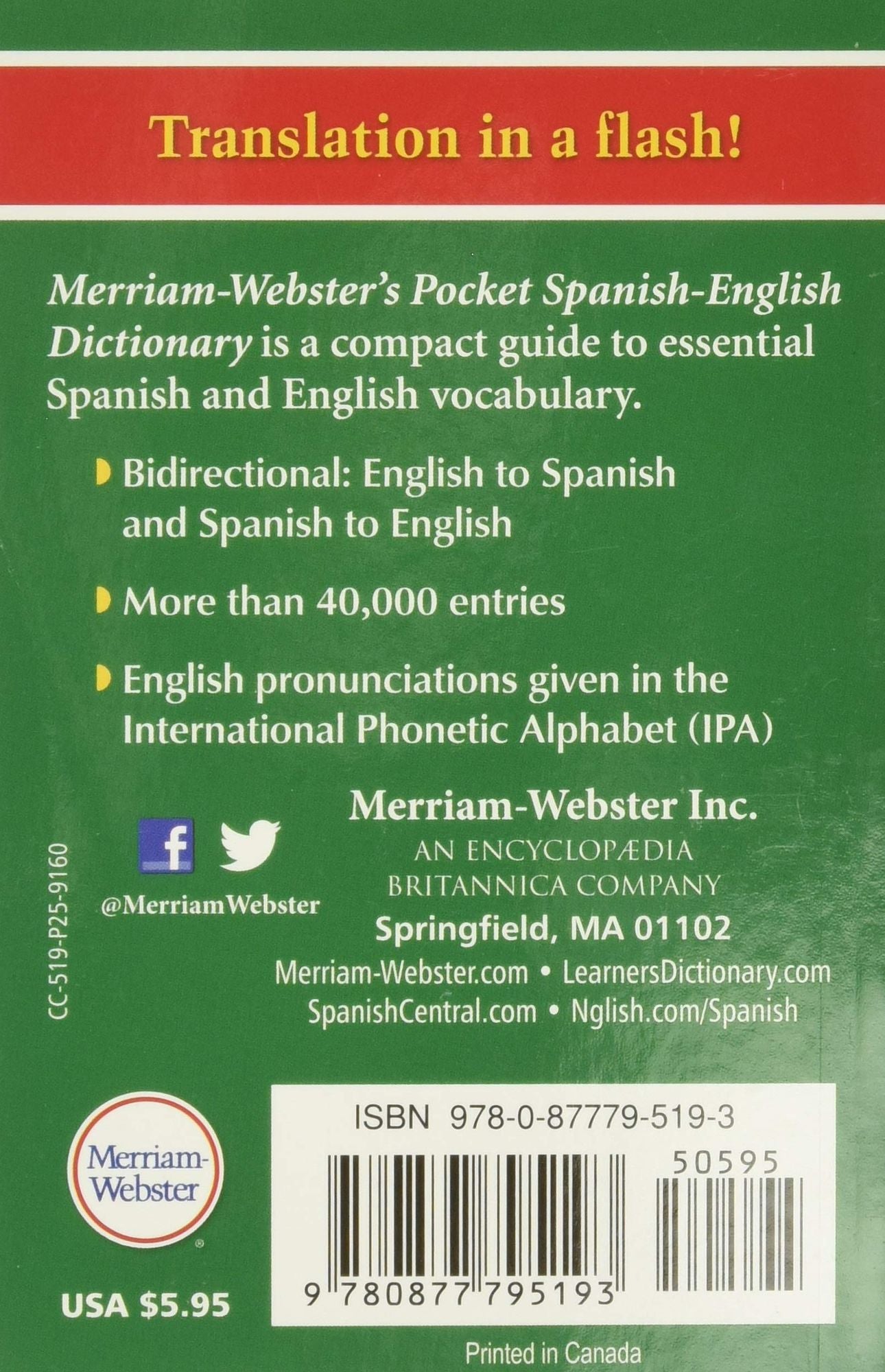Merriam-Webster's Pocket Spanish-English Dictionary