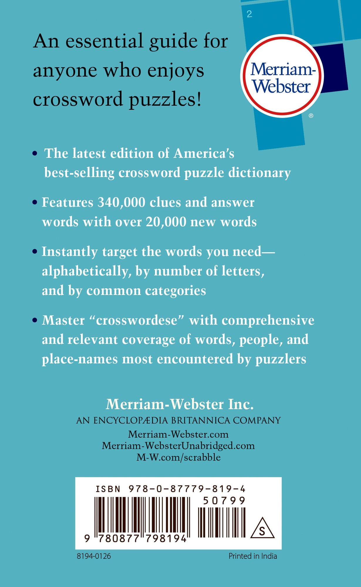 Merriam-Webster's Crossword Puzzle Dictionary