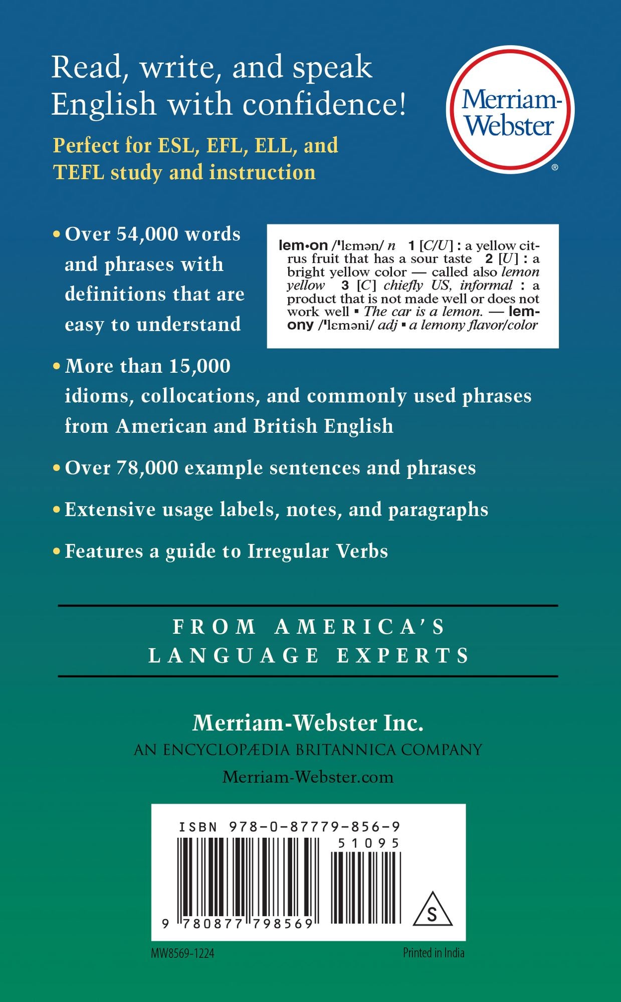 Merriam-Webster's Essential Learner's English Dictionary