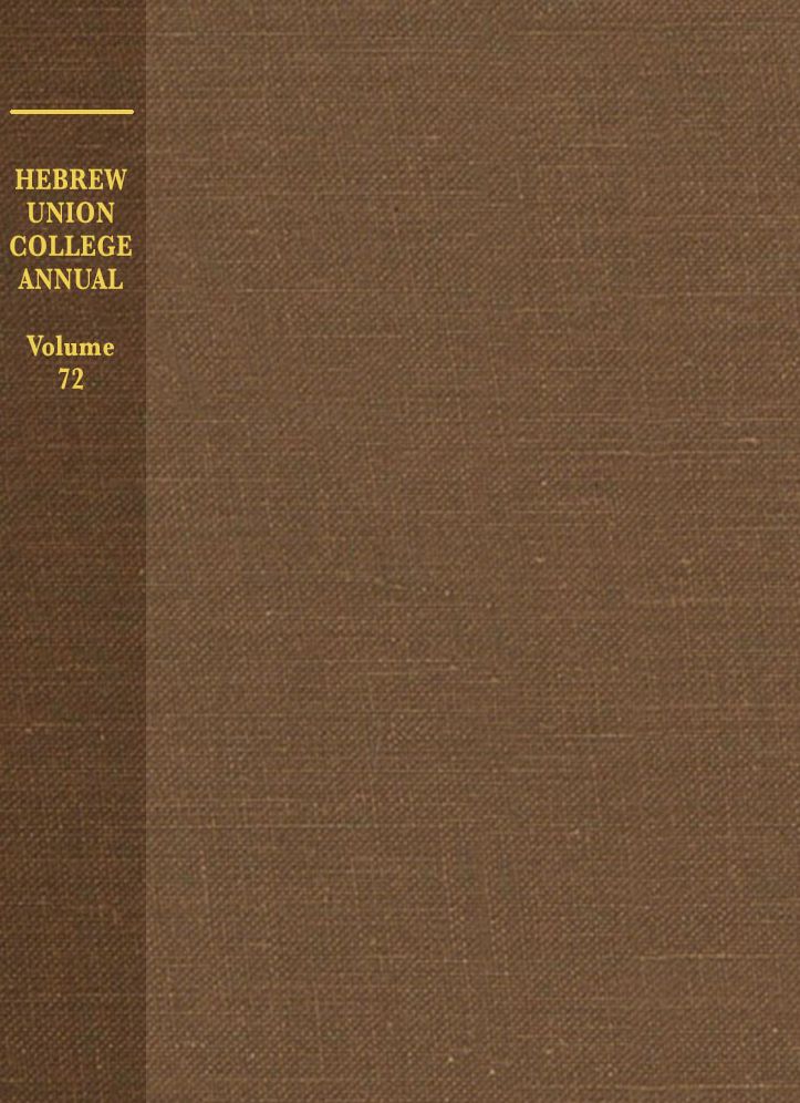 Hebrew Union College Annual Volume 72