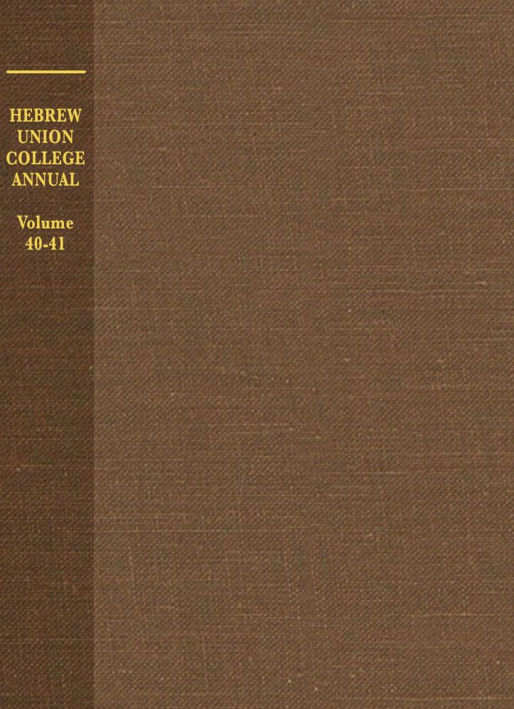 Hebrew Union College Annual Volume 40-41