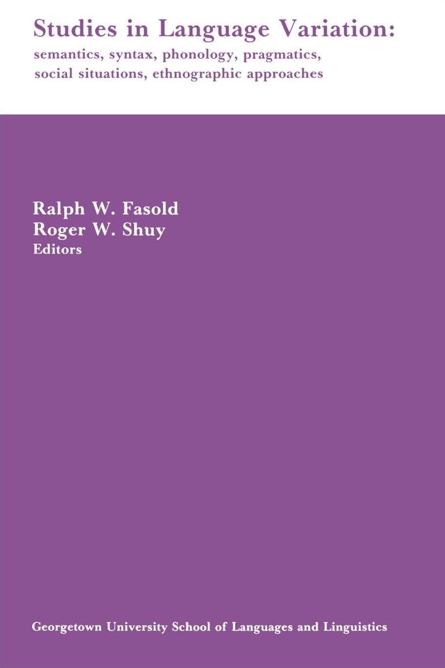 Studies In Language Variation