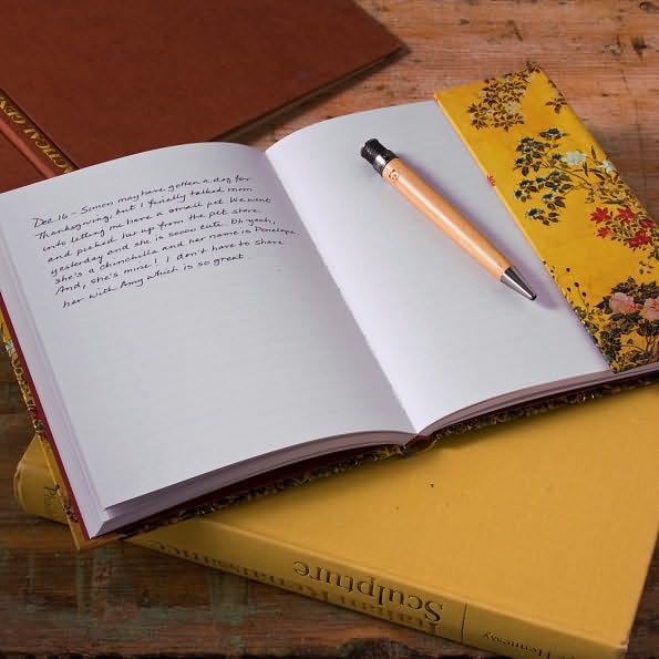 Yellow Japanese Screen with Trees Journal 6.5x8.5