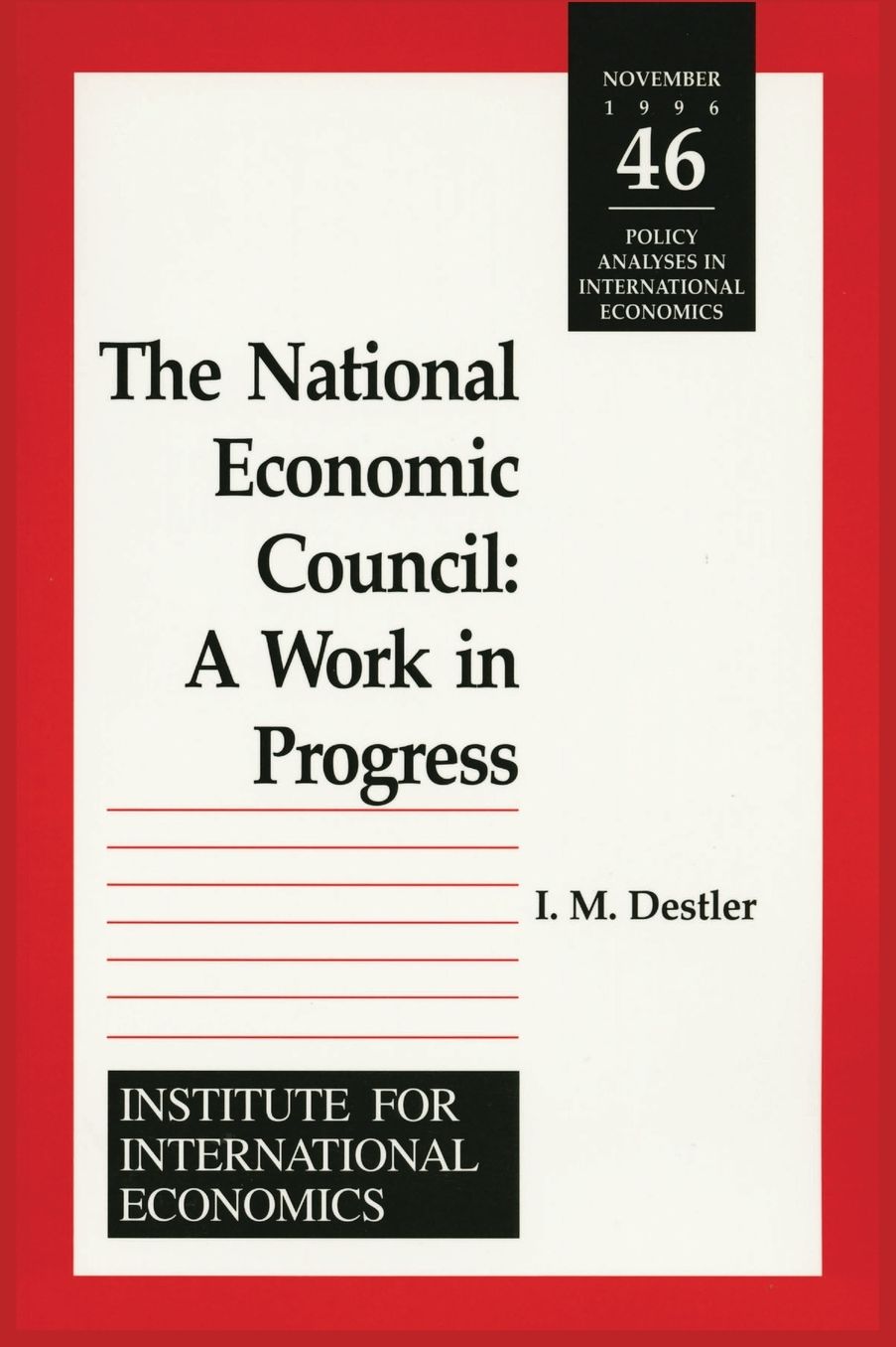 National Economic Council: A Work in Progress