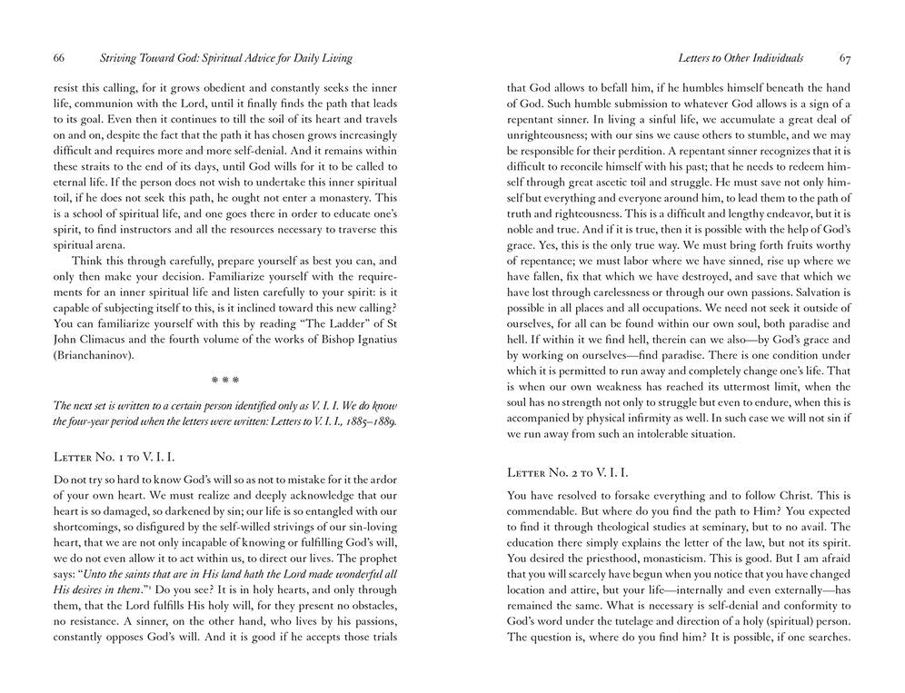 Striving Toward God: Spiritual Advice for Daily Living