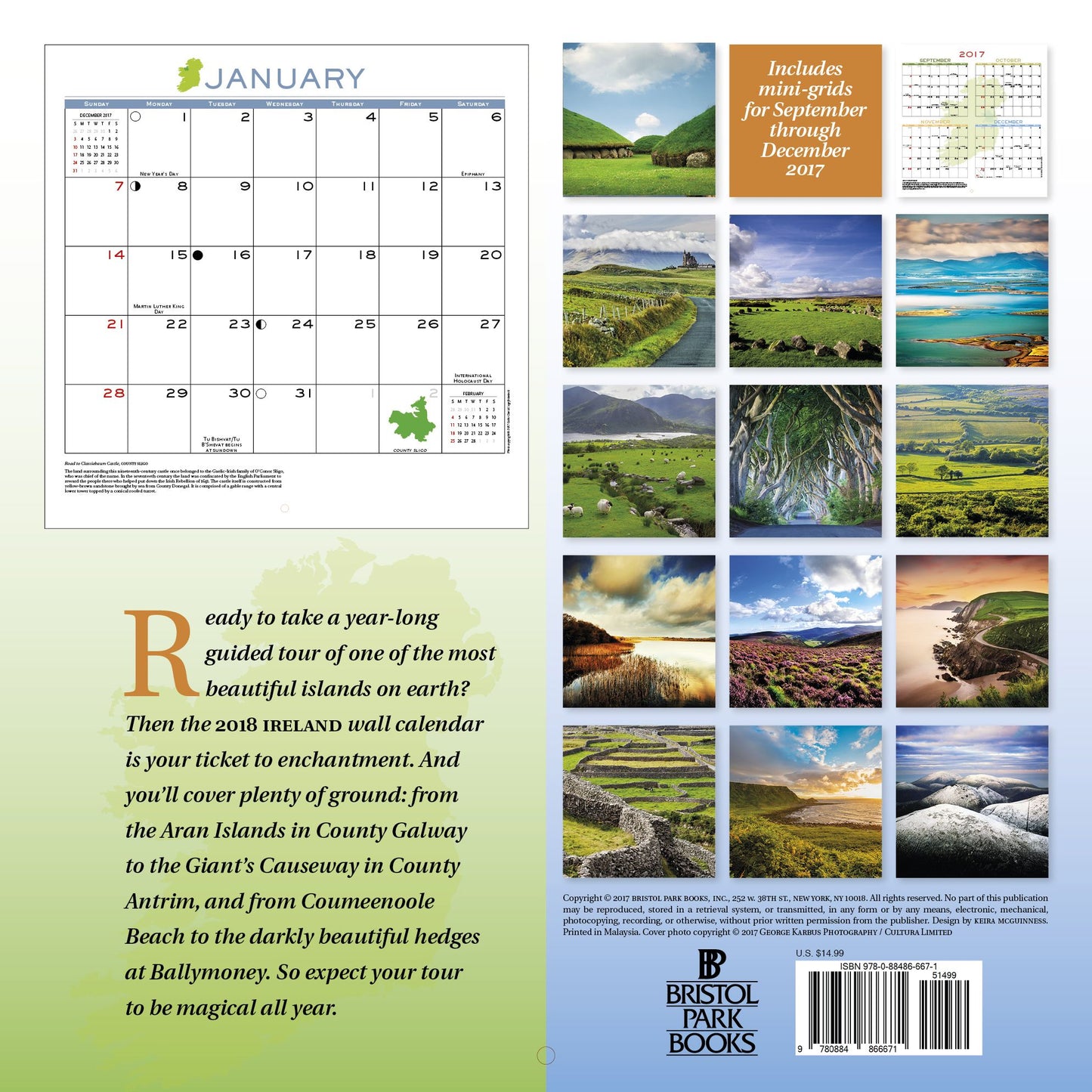 2018 Ireland Wall Calendar