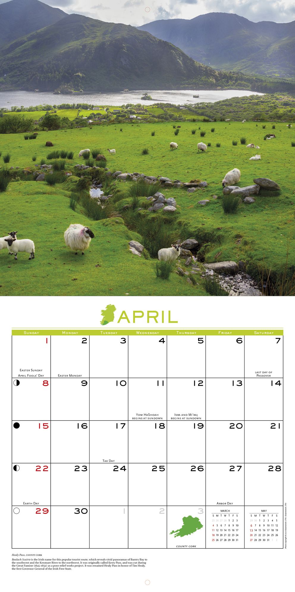 2018 Ireland Wall Calendar