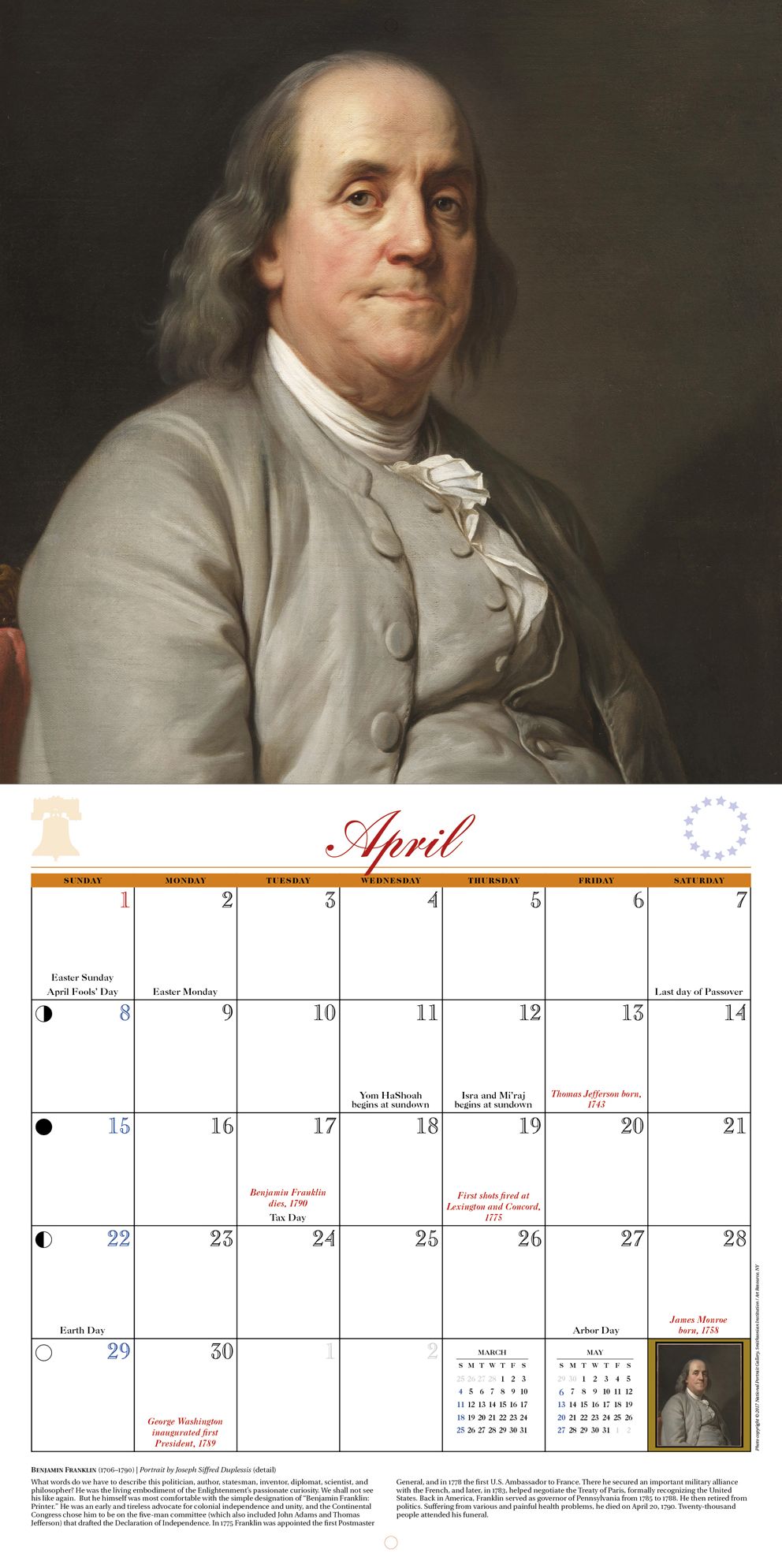 2018 Founding Fathers Wall Calendar