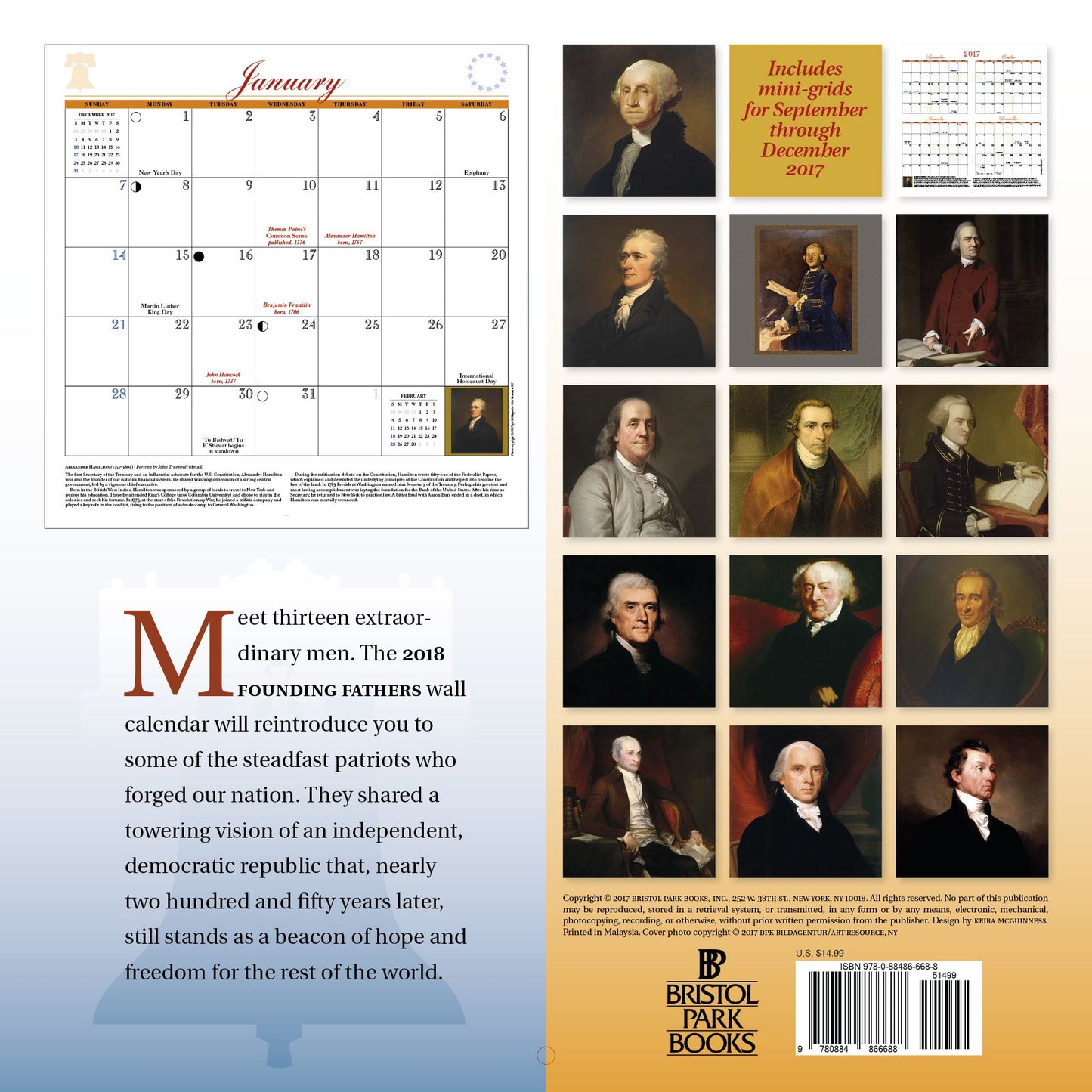 2018 Founding Fathers Wall Calendar