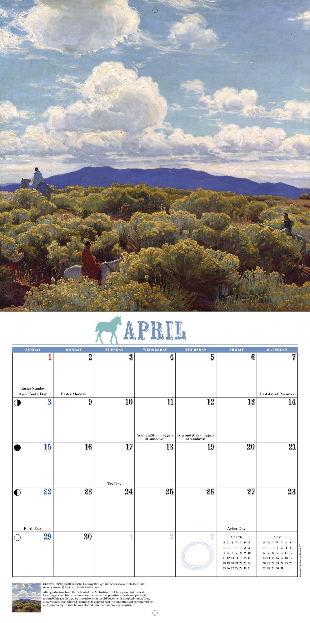 2018 The Art of the Old West Wall Calendar