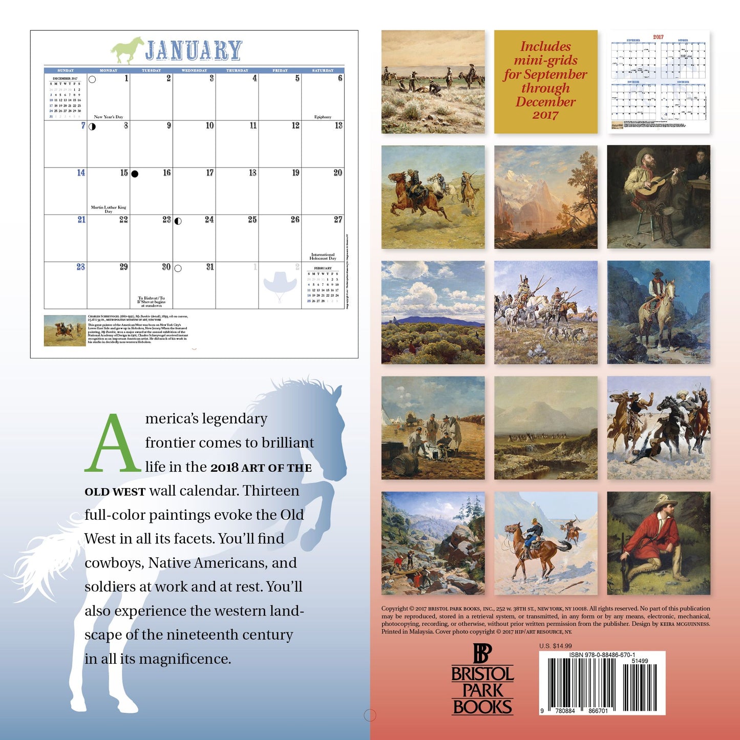 2018 The Art of the Old West Wall Calendar
