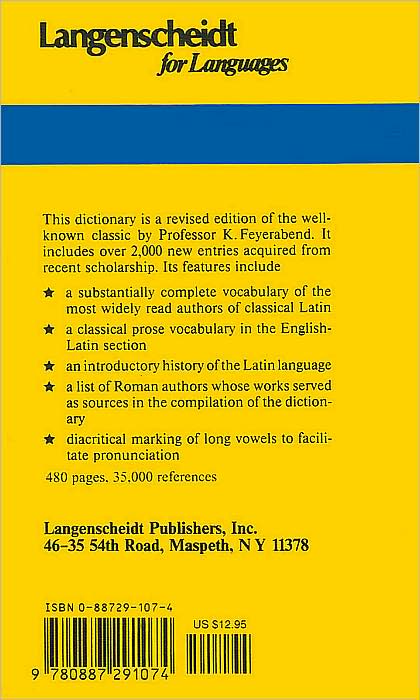 Langenscheidt's Pocket Latin Dictionary: Latin-English English-Latin