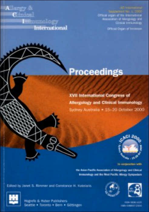 Proceedings - XVII International Congress of Allergology and Clinical Immunology: Sidney, October 15-20 2000