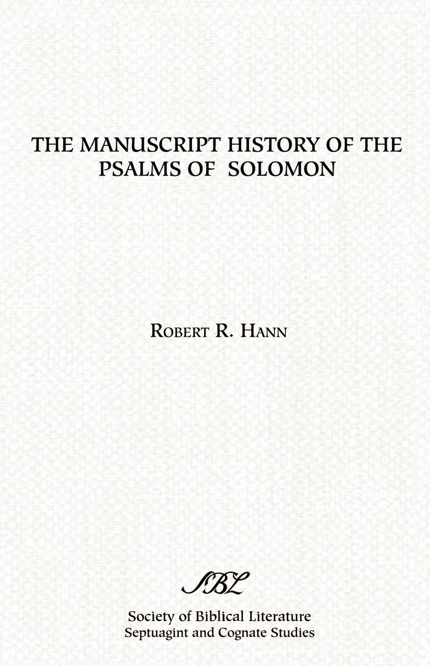 The Manuscript History Of The Psalms Of Solomon